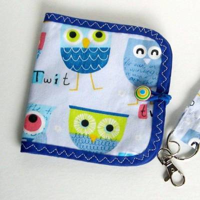 Kindergeldbeutel Eule Blau, Kinder Geldbörse mit Reißverschluss, Geschenk zum Schulanfang, Taschengeld Einschulung