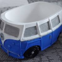 Bulli, Bus, Retro-Car, Home-Deco AWG-170_04, zweifarbig Blau & Weiß, Versiegelt mit Klarlack, Handmade. Bild 4