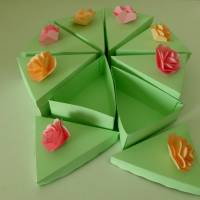 Kuchen Torte Papiertorte m. abnehmbaren Deckel Schachteltorte Geschenkbox Grün Bild 1