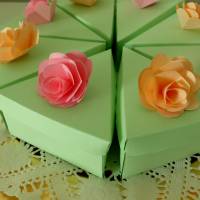 Kuchen Torte Papiertorte m. abnehmbaren Deckel Schachteltorte Geschenkbox Grün Bild 3