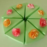 Kuchen Torte Papiertorte m. abnehmbaren Deckel Schachteltorte Geschenkbox Grün Bild 4