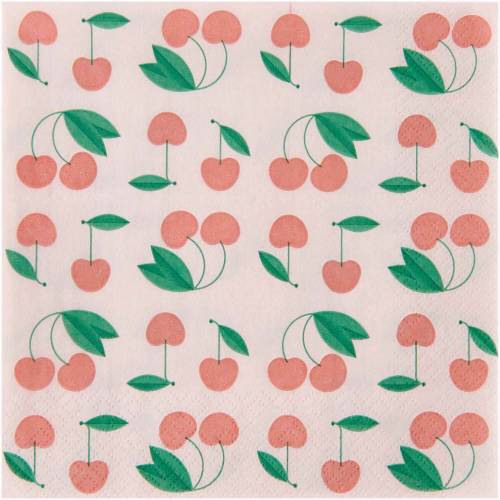 Dekorative Servietten mit Kirschen-Motiv 20 Stück