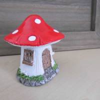 Miniatur  - Pilzhaus Zwergenhaus mit Zwerge -   zum Basteln für den Feengarten oder Puppenhaus - SaBienchenshop Bild 3