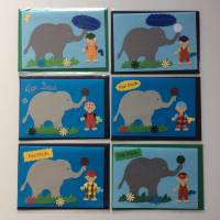 Glückwunschkarte für kleine Jungen, „Für Dich“, Elefant, Klappkarte 10,5 cm x 14,8 cm mit farblich passendem Umschlag Bild 1