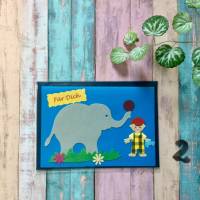 Glückwunschkarte für kleine Jungen, „Für Dich“, Elefant, Klappkarte 10,5 cm x 14,8 cm mit farblich passendem Umschlag Bild 3