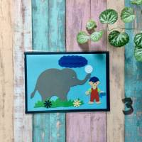Glückwunschkarte für kleine Jungen, „Für Dich“, Elefant, Klappkarte 10,5 cm x 14,8 cm mit farblich passendem Umschlag Bild 4