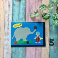 Glückwunschkarte für kleine Jungen, „Für Dich“, Elefant, Klappkarte 10,5 cm x 14,8 cm mit farblich passendem Umschlag Bild 6