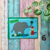 Glückwunschkarte für kleine Jungen, „Für Dich“, Elefant, Klappkarte 10,5 cm x 14,8 cm mit farblich passendem Umschlag Bild 7