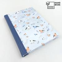 Notizbuch, Vögel blau, 100 Blatt, DIN A5, handgefertigt Bild 1