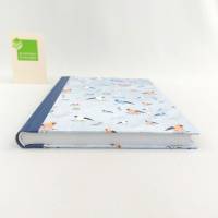 Notizbuch, Vögel blau, 100 Blatt, DIN A5, handgefertigt Bild 3