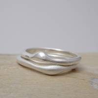 Stapelring Paar "Match" Silber 925, 2 ineinander passende Ringe in organischer Form Bild 1