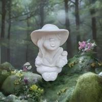 Wetterfeste Beton-Gartenfigur Mädchen "Knutschi" – Perfekte Gartendeko Steinfigur Bild 4