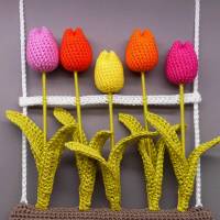 Häkelanleitung Blumen-Dekoration - Tulpen & Gießkannen Hängedeko einfach aus Wollresten Bild 7