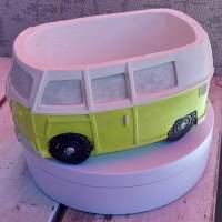 Bulli, Bus, Retro-Car, Mintgrün & Weiß, Home-Deco AWG-170_02, Handmade, Farbe: zweifarbig - Mintgrün - Vintage &  Weiß. Bild 4