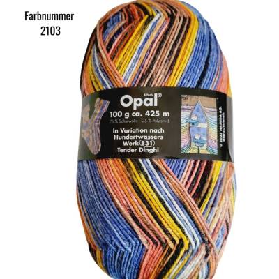 Opal Hundertwasser II, Sockenwolle 4fach, 100 g, Farbe: "Tender Dinghi" (2103)