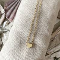 Halskette „Herz“ - Goldfarbene Halskette 45 cm aus Edelstahl mit Herz-Perle Bild 1
