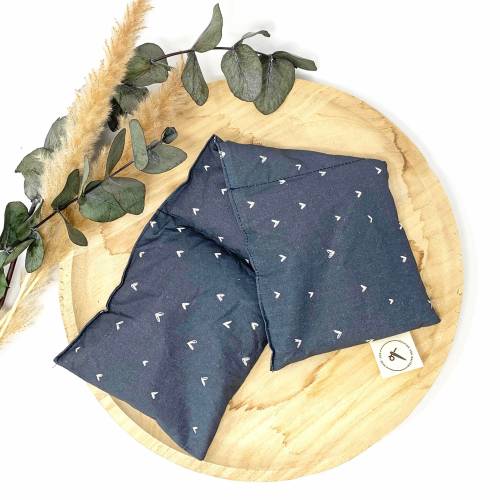 Dinkelkissen Blau Dunkel, Kammerkissen mit 3 Kammern und Biodinkel gefüllt aus Baumwolle, Wärmekissen