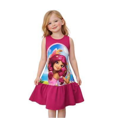 Mia and Me Kleid mit Rüschen // Kleid für Mädchen in A - Linie mit Armlängenauswahl