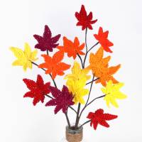 Häkelanleitung Herbst-Zweige Dekoration - einfach und vielseitig aus Wollresten Bild 2