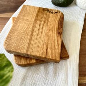 Kleines Holzbrettchen [20x16] Brettchen mit abgerundeten Ecken | Holzuntersetzer aus Eiche | Vesperbrett Bild 8