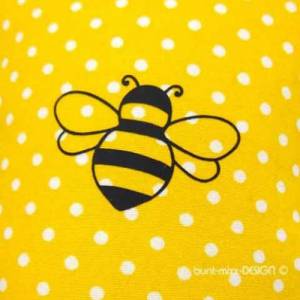 Türstopper Pünktchen gelb weiß Biene Bienenflug, Auswahl Motiv geplottet, Türpuffer Kinderzimmer, by BuntMixxDESIGN Bild 2