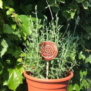 Gartenkeramik - Beetstecker Spirale in Blaugrün oder Rot Bild 4