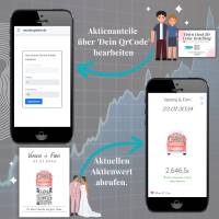 Aktien Etf Geldgeschenk | Personalisiertes Geschenk Brautpaar| QrCode Geschenkkarte | Bulli Rot Bild 2