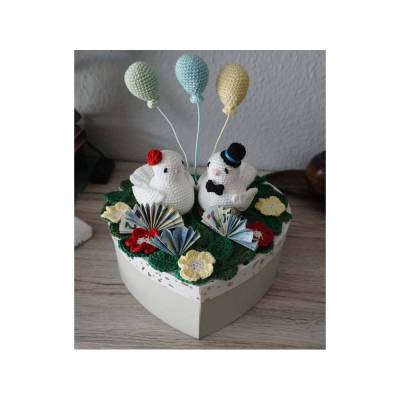 Häkelanleitung Hochzeitsgeschenk Taubenpärchen.