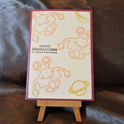 Geburtstagskarte  süße Monster  besondere Karten  kleine Überraschung  einzigartiges Design