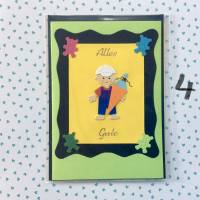 Glückwunschkarte Schulanfang, Einschulung, Jungen, Klappkarte 10,5 cm x 14,8 cm mit farblich passendem Umschlag Bild 5