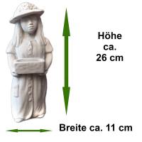 Wetterfeste Steinfigur Mädchen mit Schale stehend - Eine charmante Gartenfigur für das ganze Jahr Bild 2