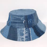 Jeans Bucket Hat upcycling Jeanshut Fischerhut unisex Bild 2