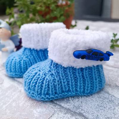 Strickanleitung für Babyschuhe Kuschlos, sehr einfach in 2 verschiedenen Größen, zum Download
