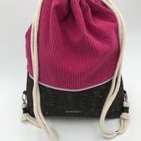 Stylischer 2 in 1 Rucksack im Cord trifft Kork Design (Pink) Bild 2