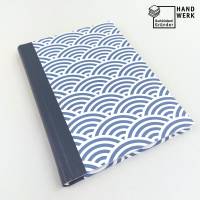 Notizbuch, 100 Blatt, A5, Wellen blau, handgefertigt Bild 1