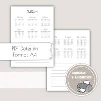 Kalender 2024 zum Ausdrucken A4, Kalender in der Halbjahresansicht | Plan, Kalender&Listen Printables, Bild 1