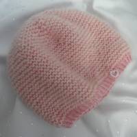 Babymütze handgestrickt aus Wolle (Merino)/Mohair/Seide Bild 1