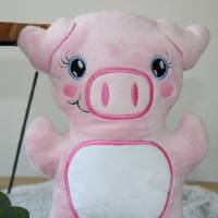 Kleiner Schweinchen personalisierte/ Stofftier Namen/Geschenk zur Geburt/ Stofftiere/Plüschtier Bild 1