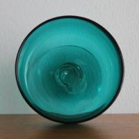 Vintage Glasschale mit Fuß smaragdgrün Bild 4