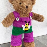 NEU Trägerhose für Teddy  38 - 40 cm mit  Biene Unikat !!!   Bärenkleidung !  sofort lieferbar ! Bild 3