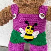 NEU Trägerhose für Teddy  38 - 40 cm mit  Biene Unikat !!!   Bärenkleidung !  sofort lieferbar ! Bild 4