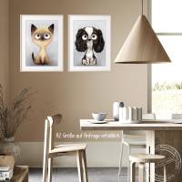 Katzen Poster | Bilder für Diele, Esszimmer, Wohnzimmer & Kinderzimmer [A3]  | Fluffy Hugs Bild 5