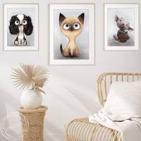 Katzen Poster | Bilder für Diele, Esszimmer, Wohnzimmer & Kinderzimmer [A3]  | Fluffy Hugs Bild 6