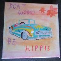 Wandbild - Gemälde - "Dont worry be Hippie" Bild 3