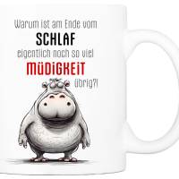 Tasse mit Spruch SCHLAF & MÜDIGKEIT - Bürotasse, Kaffeetasse Bild 1
