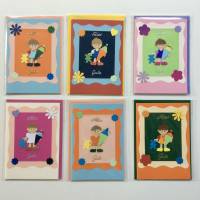 Glückwunschkarte Schulanfang, Einschulung, Mädchen, Klappkarte 10,5 cm x 14,8 cm mit farblich passendem Umschlag Bild 1