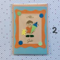 Glückwunschkarte Schulanfang, Einschulung, Mädchen, Klappkarte 10,5 cm x 14,8 cm mit farblich passendem Umschlag Bild 3