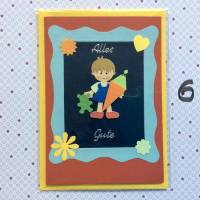 Glückwunschkarte Schulanfang, Einschulung, Mädchen, Klappkarte 10,5 cm x 14,8 cm mit farblich passendem Umschlag Bild 7