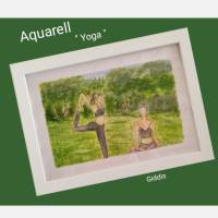 Aquarell, DIN A4 "Yoga", original & signiert Bild 1