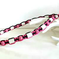 EM-Keramik Halsband Schwarz/Pink mit pinkfarbenen Strassperlen Bild 1